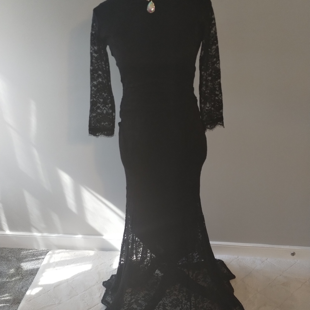 Women black long dress